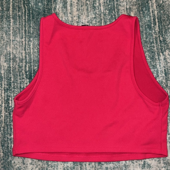 BRIGHT PINK ATHLETIC CROPPED TANK TOP - Picture 4 of 4